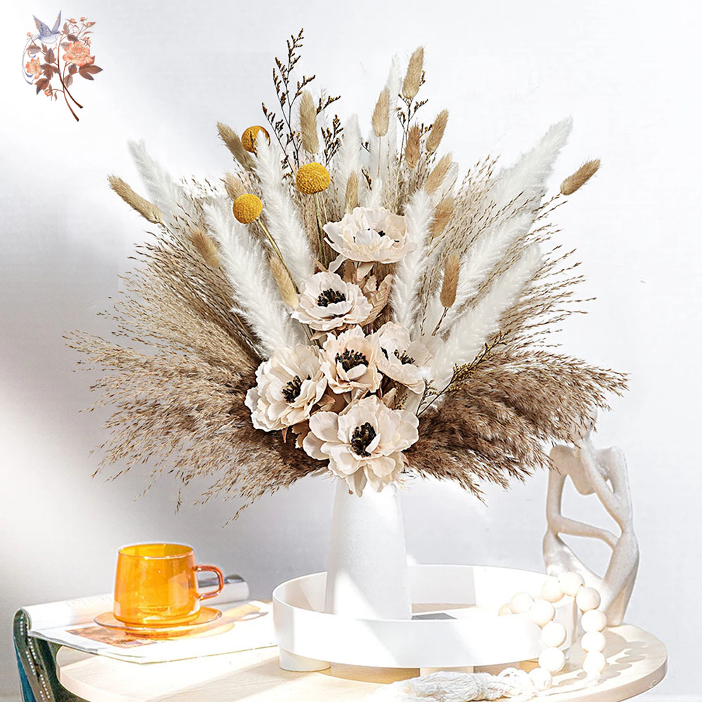 55Pcs 인공 꽃 꽃다발 푹신한 팜파스 잔디 믹스 가 - Dried Flower Bunch 리뷰 및 가격