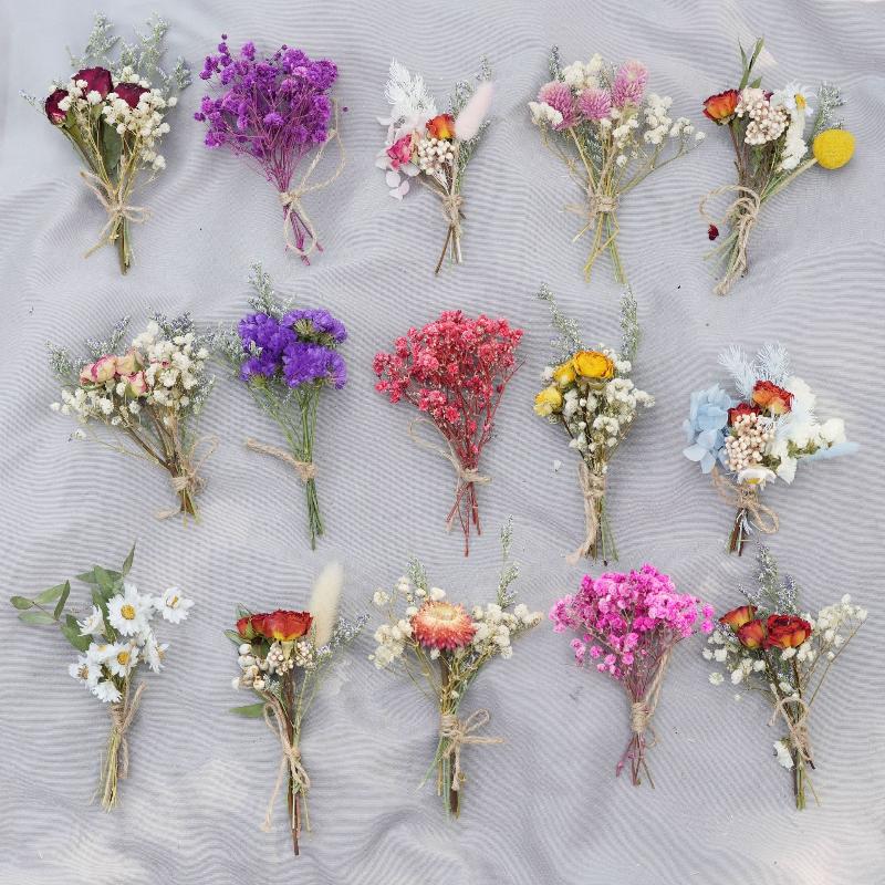 웨딩 신랑 들러리 버튼홀 미니 자연 건조 꽃 꽃다발 1 - Dried Flower Bunch 리뷰 및 가격